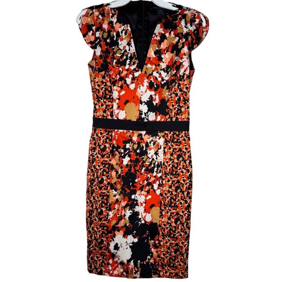 French Connection Dresses & Skirts - French Connection Dress Size 6 V-Neck Sheath Bold Floral Colorblock Workwear